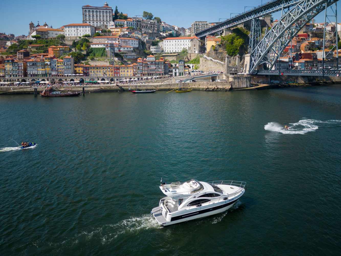 Skyfall Yacht sailing in the Douro River, Oporto, Portugal